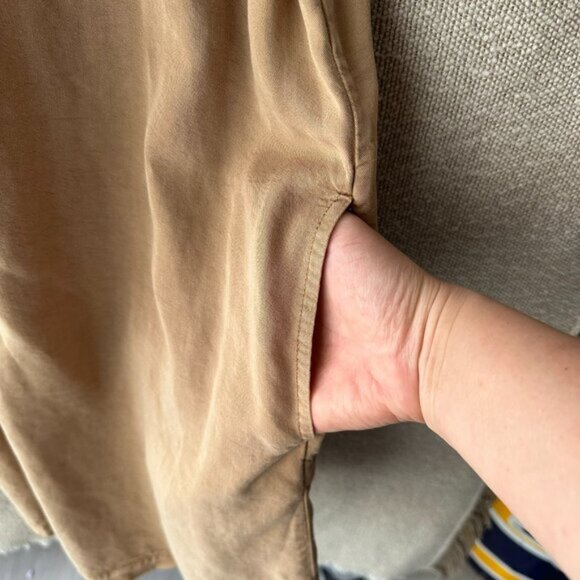 Aerie Sleeveless Utility Romper Playsuit Tan Large Safari Coastal Minimalist - Picture 7 of 16